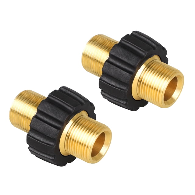 TAPDRA M22 14mm Pressure Washer Adapter 2 Pack Brass 5000 PSI Male Thread Hose Gun Connector Easy Install High Compatibility Durable