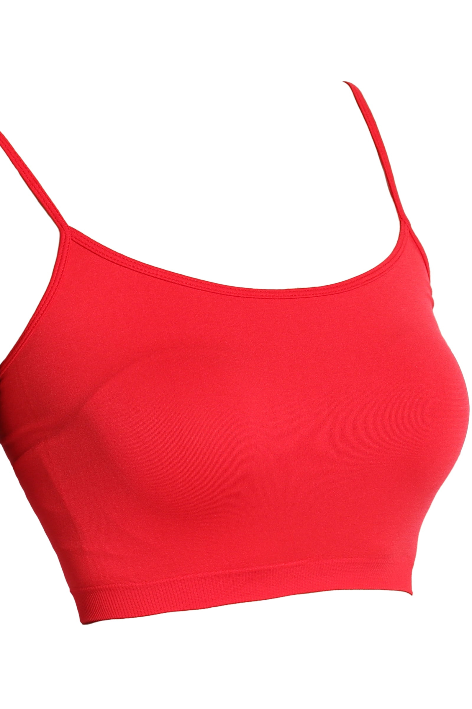 TheMogan Women's Seamless Spaghetti Strap Bra Top Stretch Cami Bandeau