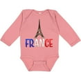 thumbnail image 3 of Inktastic France Eiffel Tower Flag in Text Boys or Girls Long Sleeve Baby Bodysuit, 3 of 5