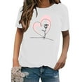 thumbnail image 4 of Fesfesfes V Neck Shirts Women's Valentine's Day Love Printed Short Sleeved T-shirt Top T-Shirts for Women S(US:4), 4 of 4