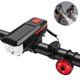 thumbnail image 1 of Juego de luces de bicicleta y luz trasera de faro de bicicleta recargable por USB con energía solar de bocina, 1 of 2