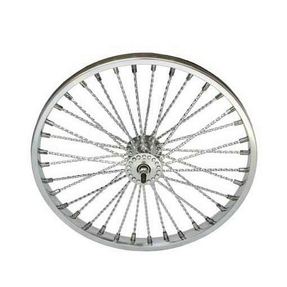 Lowrider 20" Front Twisted Spoke Bicycle Rim, 36 Hole (Chrome)