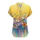 thumbnail image 4 of Vestidos Casuales Para Mujer, Blusas De Mujer De Moda Camiseta informal de manga corta con cuello en V y botones para mujer, 4 of 5