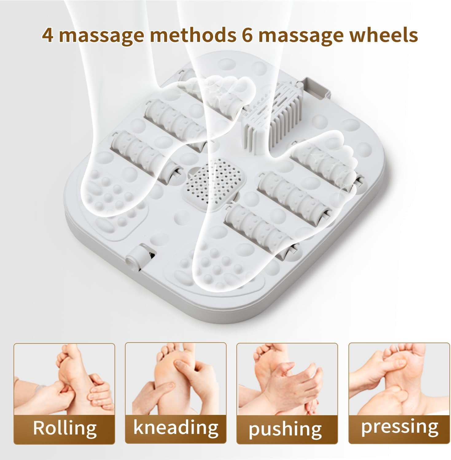 Collapsible Foot Spa Bath Massager with Heat, Bubbles, Red Light & Massage Rollers, Complete Pedicure Spa Kit with 8 Tools, Portable and Foldable Foot Soak Tub for Home Use