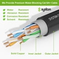 thumbnail image 4 of Syston Direct Burial Cat 6A+ Ethernet Network Cable 750 MHz, Bulk UTP 23 AWG Outside Plant (OSP) - Rated, Pure Bare Copper Wire, Waterproof Dual-Layer Jacket for Outdoor Wet Location Using, 4 of 7