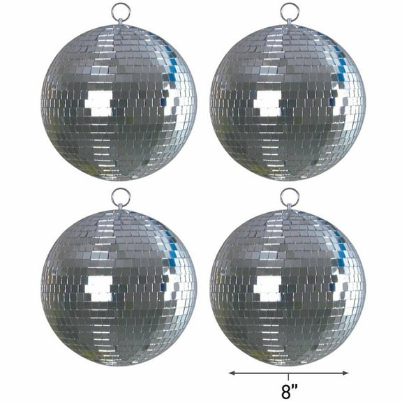 ProX MB-8 8" ABS Mirror Balls with Color Box Packaging Four Pack