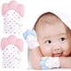 thumbnail image 1 of 4 guantes de dentición para bebés, guante de dentición de silicona, alivio del dolor calmante, edad de 3 a 12 meses protege al bebé (rosa+azul), 1 of 5