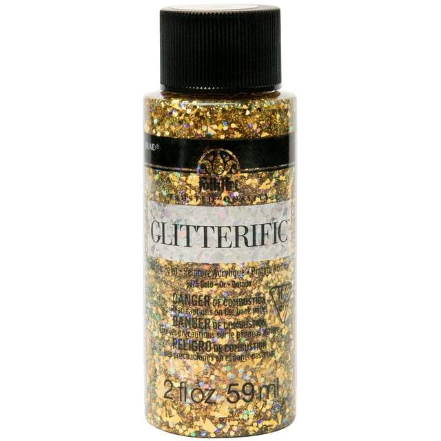 FolkArt Glitterific Acrylic Paint, Gold, 2 fl oz