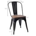 thumbnail image 4 of Lacoo Indoor-Outdoor Use Stackable Chic Dining Bistro Cafe Metal Chair, Set of 4, Black Gold, 4 of 7