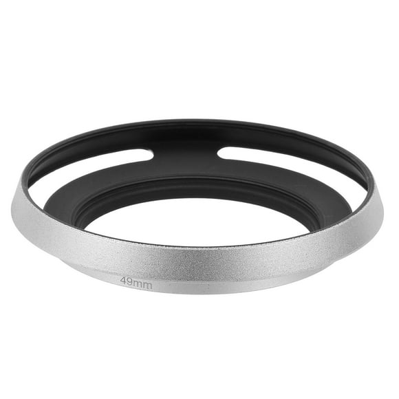 Uxcell 49mm Lens Hood, Universal Metal Thin Hollow Screw-in Vented Lens Hood, Silver