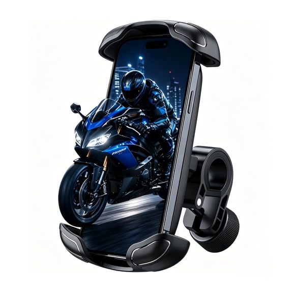 TSBIFV Auto-Locking Bike Phone Holder, One-Button Release Phone Mount for Bike Motorcycle - Bicycle Handlebar Phone Mount For 4.7" - 7.2" Phones,Black