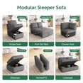 thumbnail image 5 of HONBAY Ottoman with Storage for Modular Sectional Sleeper Sofa, Linen Grey, 5 of 5