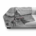 thumbnail image 3 of Eiffel Tower Soft Flannel Fleece Blanket, Paris Scene with Greyscale City Background and Pink Moped Romantic Photography, Cozy Plush for Indoor and Outdoor Use, 70" x 90", Grey Pink, by Ambesonne, 3 of 6