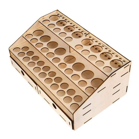 DIY 58-Holes Wooden Paint Rack Stand Painting Ink Bottle Storage Holder