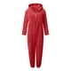 thumbnail image 5 of ICHUANYI Clearance Women Long Sleeve Hooded Jumpsuit Pajamas Casual Winter Warm Rompe Sleepwear(Red, M) ICHUANYI WER2023081012002, 5 of 5
