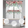 thumbnail image 2 of Watercolor Roses Swag Curtains for Living Room/Bedroom Windows, Spring Flowers Leaves Butterflies Botanical Kitchen Curtains and Valances Set 36 Inch Length, Swags Valance Curtain Panels, 2 of 5