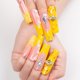 thumbnail image 4 of Presiona las uñas con hermosos cristales completos de color amarillo abeja, 4 of 7
