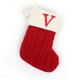 thumbnail image 1 of Diconna Christmas Present Sock, Lettering Initials Snowflake Pattern Knit Cartoon Stockings Cloth Gift Container Decorative Bag, 1 of 5