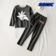 thumbnail image 2 of Conjunto de pijamas Sonics de invierno para niños, ropa de dormir con parte superior lisa de terciopelo, conjunto de pijamas suaves sin huesos, traje de estar por casa para niños y niñas, regalos para, 2 of 5