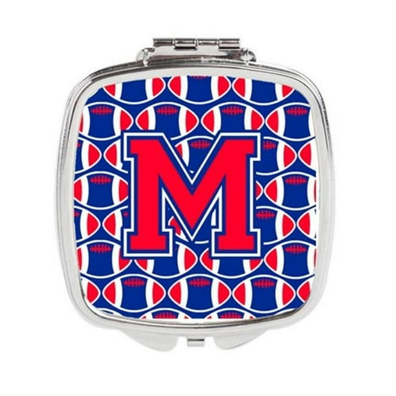 Letter M Football Harvard Crimson & Yale Blue Compact Mirror