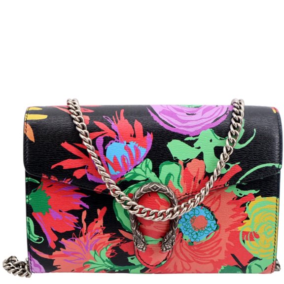 Pre-Owned GUCCI Ken Scott Dionysus Printed Leather Shoulder Bag Multicolor