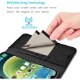 thumbnail image 2 of Tekcoo [RFID Blocking] Wallet Case for iPhone 12 / 12 Pro Max / 12 Mini 5G 2020, Premium Vegan Leather 3 ID Cash Credit Card Slots Holder Carrying Pouch Phone Folio Flip Cover [Black], 2 of 6