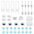 thumbnail image 1 of 22pcs Child Safety Locks Baby Safety Locks Easy Installation for Cabinets Drawers Fridges, 1 of 7