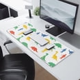 thumbnail image 2 of Long Mouse Pads for Desk,White Cartoon Dinosaurs Figures Pattern Desk Mats on Top Of Desks, Desk Mouse Pad Extra Large with 3mm Non-Slip Base and Stitched Edge for Gaming,Office,Work,Home 31.5"x11.8", 2 of 6
