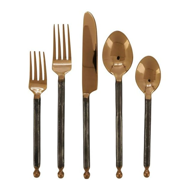 Saro Lifestyle SP718.RS 5 Count Yellow Stainless Steel Flatware Set