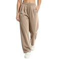 thumbnail image 2 of QSXADF Women's Casual Straight Leg Pants Drawstring Pants Drawstring Solid Sweatpants with Elastic Waist and Pockets for Home Lounging Days Women's Pants, 2 of 5