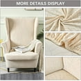 thumbnail image 5 of TOPCHANCES Jacquard Wingback Chair Slipcovers, 2-Piece Stretch Spandex Wing Chair Covers, Waterproof Wingback Armchair Sofa Slipcover for Living Room Bedroom ( Beige ), 5 of 8