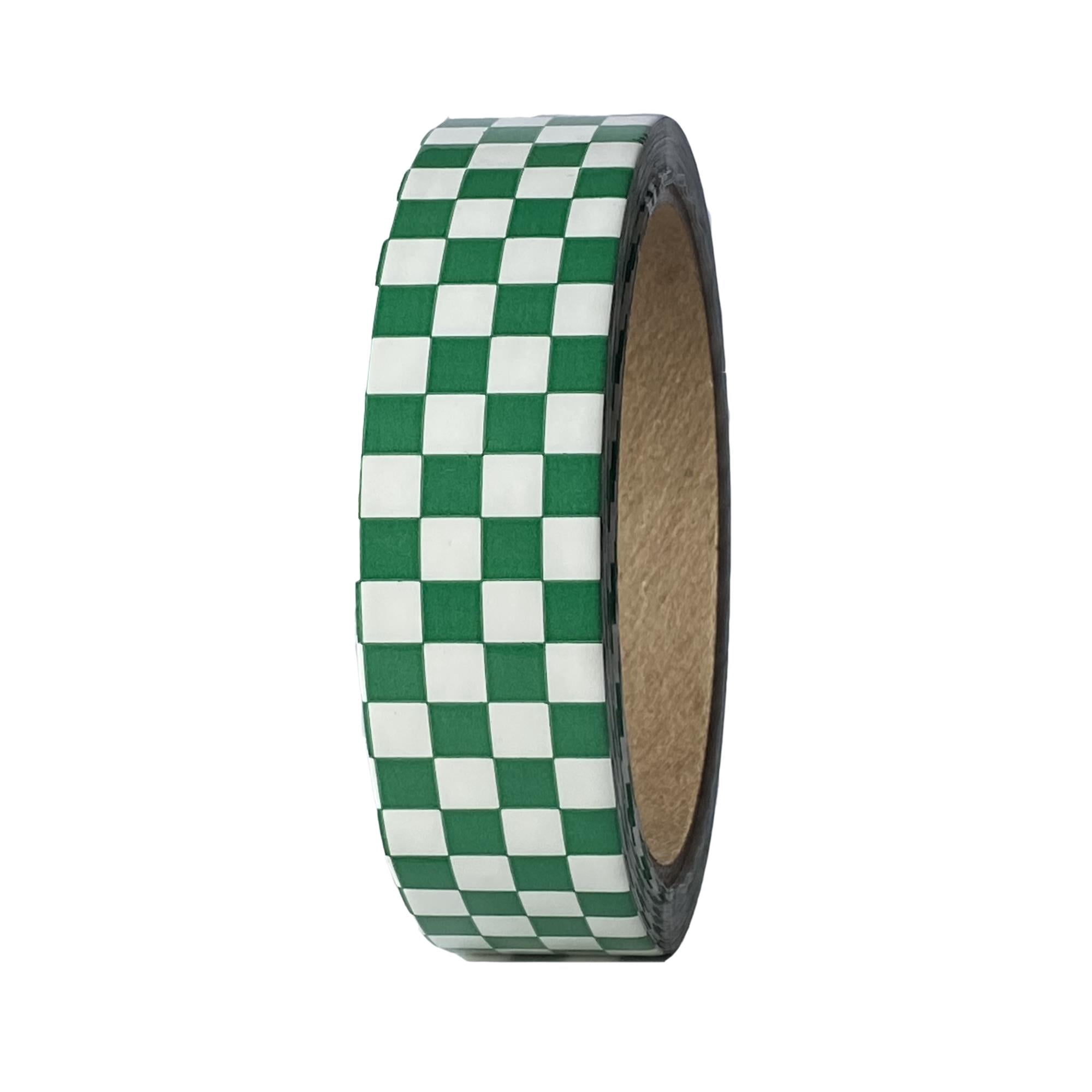 Laminated Checkerboard Outdoor Vinyl Tape 1" X 18 Yard Roll Green / White