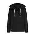 thumbnail image 4 of Xcmzpl Women's Waffle Hoodies Plus Size Solid Color Hooded Sweatshirt Athletic Pullover Tops Soft Long Sleeve T-shirts Fall Clothes, 4 of 4