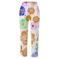 thumbnail image 4 of Women's Summer Printed Linen Drawstring Elastic Waist Pants Lightweight Straight Leg Casual Trousers With Pockets For And Womens Track Pants Dress Pants with Pockets Pants for Women Work Casual High, 4 of 5
