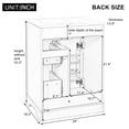 thumbnail image 5 of 24'' Bathroom Vanity with Sink, MDF & Pinewood Construction, 3 Drawers & Cabinet with 2-Tier Door Storage Rack, Soft-Close Door & Drawers, 5 of 9
