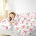 thumbnail image 5 of Manfei Princess Pink Bowknot Bedding Comforter Set for Kids, Romantic Rustic Flower Twin Comforter Sets, Valentines Day Reversible Bedding Set, Lightweight Room Decor, 2pcs, 5 of 8