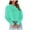 Mint Green, variant on Women's T-Shirts Long Sleeve Womens Fall Tops Fashion Solid Crewneck Crop Blouses Business Casual Navy S
