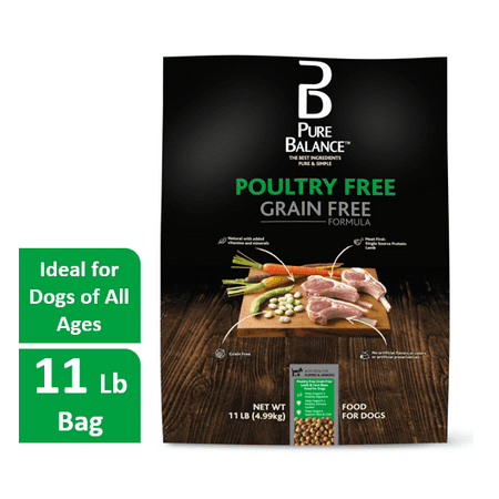 - Pure Balance Poultry-Free Grain-Free Dry Dog Food Formula, Lamb & Fava Bean, 11 lbs