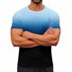 thumbnail image 1 of Ceisia Men's Slim Fit Blue-Black Gradient Print Crew Neck T-Shirts, Breathable Stretch Casual Sports Tops Gifts, 1 of 9