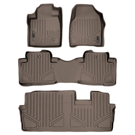 SMARTLINER 3 Rows Custom Fit Floor Liners Compatible with 2009 - 2015 Honda Pilot (Gasoline)