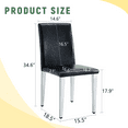 thumbnail image 2 of Set of 4 Black Pu Backrest Chairs with Silver Metal Legs -A Perfect Match for Minimalist and Modern Home Styles, with Dimensions of 16.2*18.5*34.6 Inches, 2 of 8