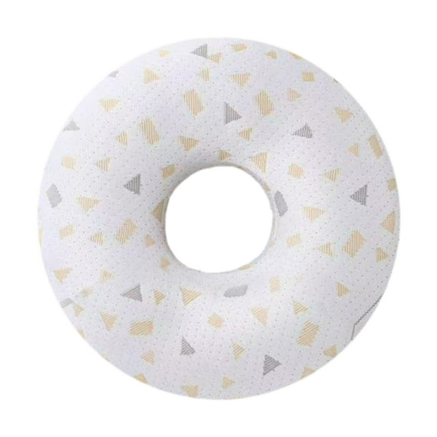 Almohada de un solo orificio con forma de dona para el cuello y la cabeza, suave para dormir en forma de O Gris