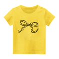 thumbnail image 4 of hengsof Girl's Bow Graphic Tees Short Sleeve Crewneck Cute Shirts for Girls Trendy, 4 of 5