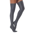 thumbnail image 5 of Zaldita 1 Pair Womens Glossy Thigh High Stockings Solid Color Stretchy Socks Theme Party Accessories Dark Grey One Size, 5 of 7