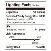 Great Value BR30 LED Floodlight Bulbs, 7.5W (65W Equivalent), Daylight 5000K, E26 Medium Base, Dimmable, 16 Pack