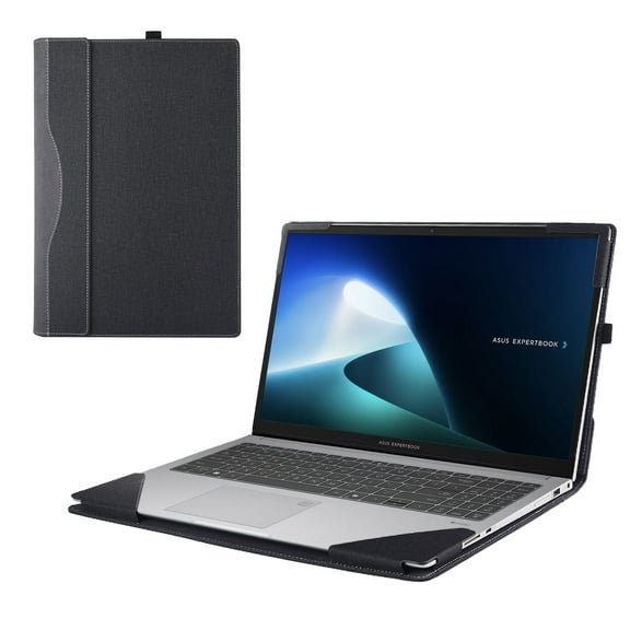 Laptop Cover Case for ASUS ExpertBook B1 B1503/ BM1 BM1503/P1 P1503&PM1503，Case for ASUS Chromebook CX15 (CX1505) 15.6inch 2-in-1 PU Leather Detachable Notebook Sleeve(Black)