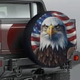 thumbnail image 2 of Lotusprinthandmade Patriotic Bald Eagle Flag Spare Tire Cover Without Backup Camera Hole 6 Sizes (32 in.), America Pride Wheel Protector For Truck, 2 of 7