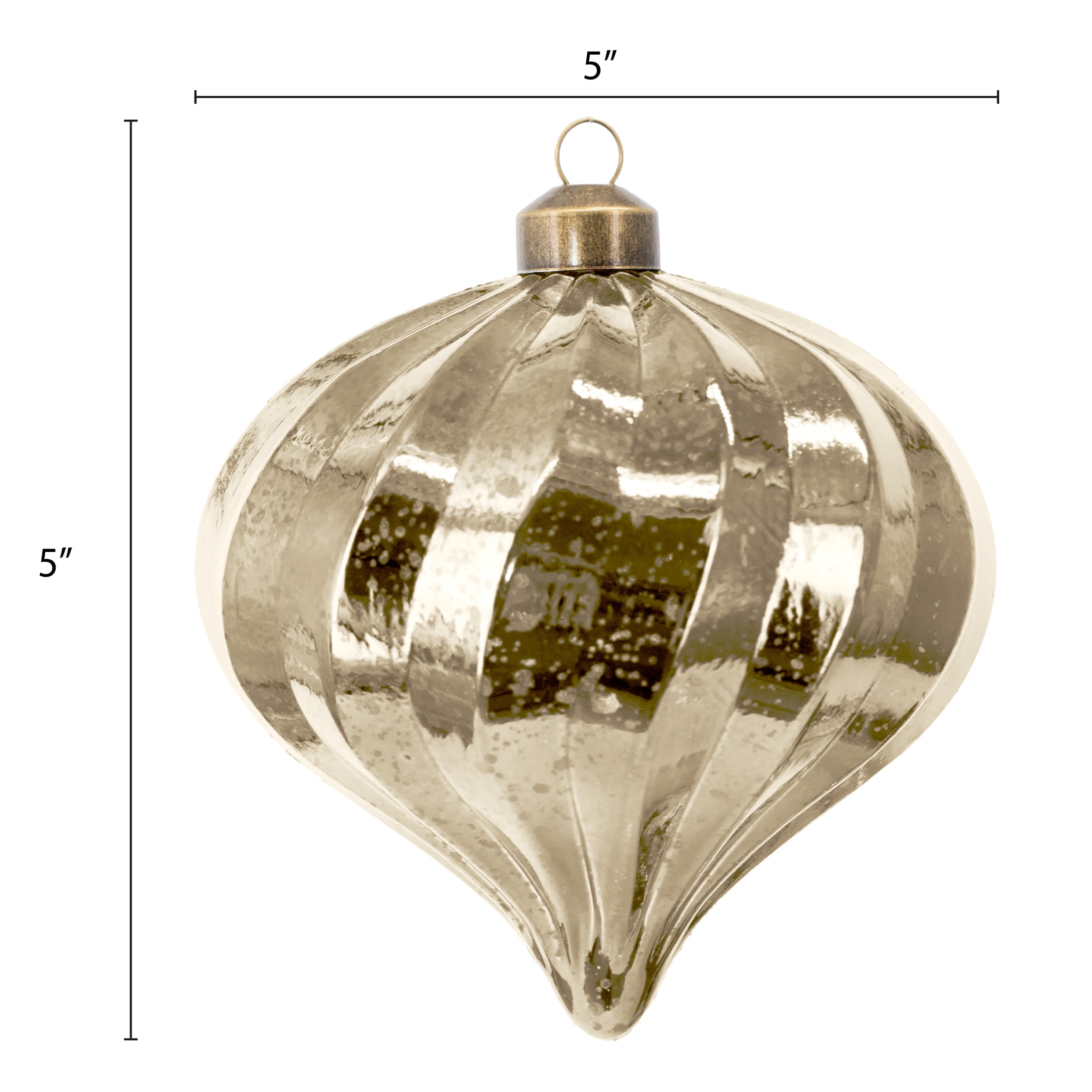 My Texas House 6-Count Gold Mercury-Style Shatterproof Christmas Ornaments