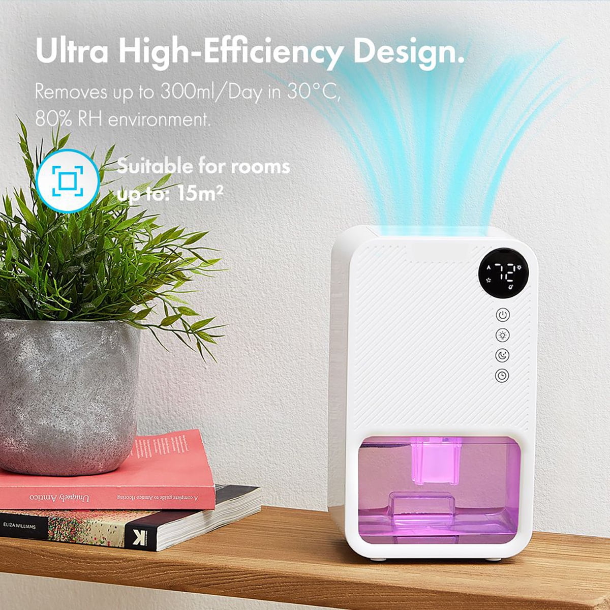 Dehumidifiers for Home Room,AILKIN 39oz&1100ML Water Tank Auto-Off Energy Efficiency Humidity Display 24H Timer 7 Colors Light Portable Mini Dehumidifier for Small Room,Bathroom,Bedroom