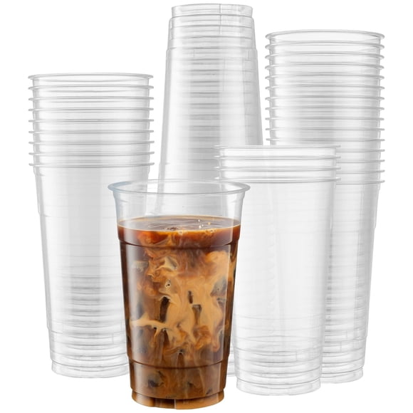 Crystal Clear PET Cups for Iced Coffee,Milkshake, Cold Drinks, Slush, Smoothy's, Slurpee, Ice cream, Dessert, Party's, Plastic Disposable C